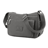Wafybsre Women Multi-Pocket Casual Shoulder Bags Waterproof Nylon Shoulder Bags (Grey)